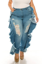 Load image into Gallery viewer, Plus Size Skinny Ruffle Jeans