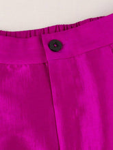 Load image into Gallery viewer, Loose Buckle Falbala Solid Color Flared Trousers