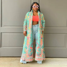 Load image into Gallery viewer, FREE SIZE OPEN FRONT PLEATED LONG JACKET COAT