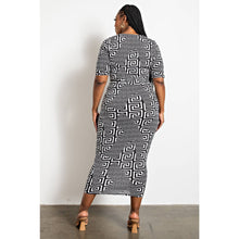 Load image into Gallery viewer, PLUS SIZE Monogram Motif Print Dress