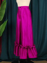 Load image into Gallery viewer, Loose Buckle Falbala Solid Color Flared Trousers
