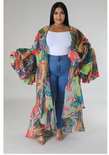 Load image into Gallery viewer, Plus Puff Sleeve Tropical Cardigan
