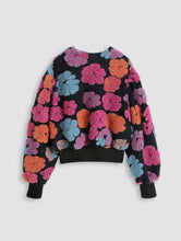Load image into Gallery viewer, Plus Long Sleeve Multi Color Puffy Flower Sweater