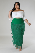 Load image into Gallery viewer, Classy Fringe Skirt Green