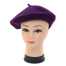 Load image into Gallery viewer, Ladies Wool Beret: Dark Purple
