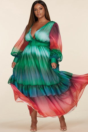 plus size ombre maxi dress Fabulous Ombré Maxi 2X