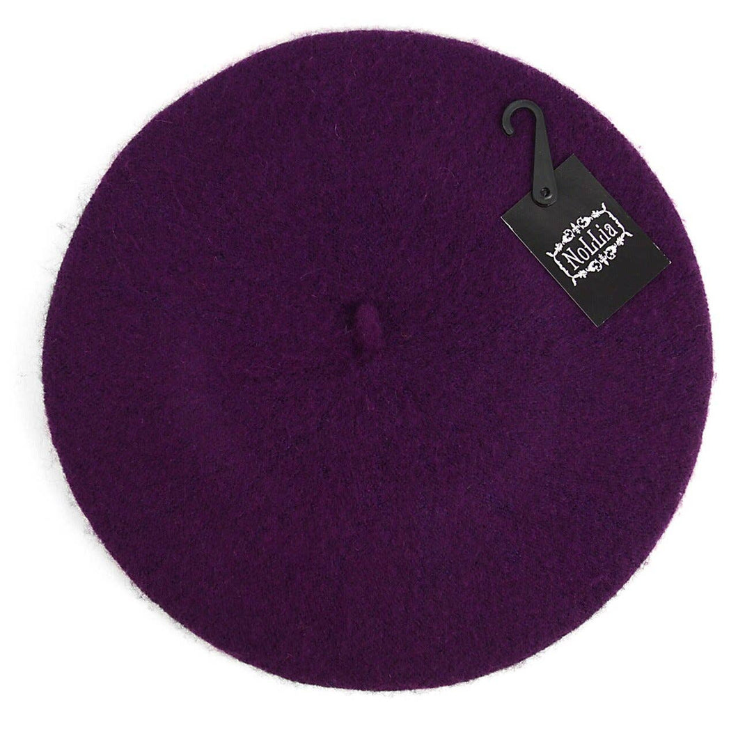 Ladies Wool Beret: Dark Purple