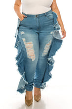 Load image into Gallery viewer, Plus Size Skinny Ruffle Jeans
