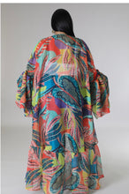 Load image into Gallery viewer, Plus Long Puff Sleeve Oversized Sheer Long Cardigan
