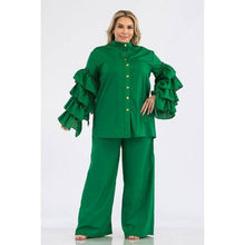 Load image into Gallery viewer, Plus 2Pc Ruffle Sleeve Pant Set
