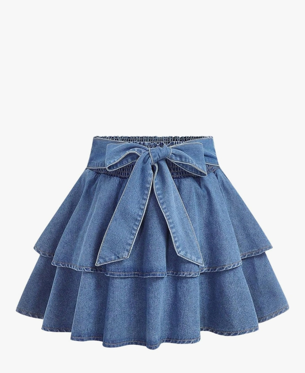 Bow Mini Denim Skirt