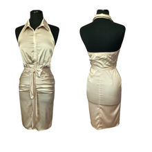 Load image into Gallery viewer, Button Front Halter Dress
