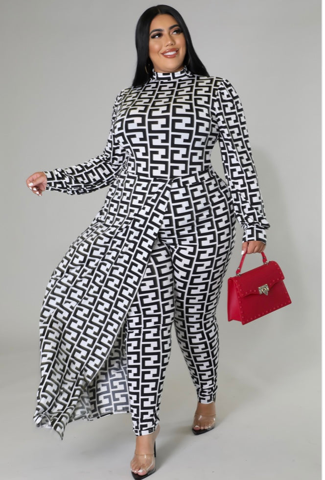 Plus Size Printed Angle 2pc Set