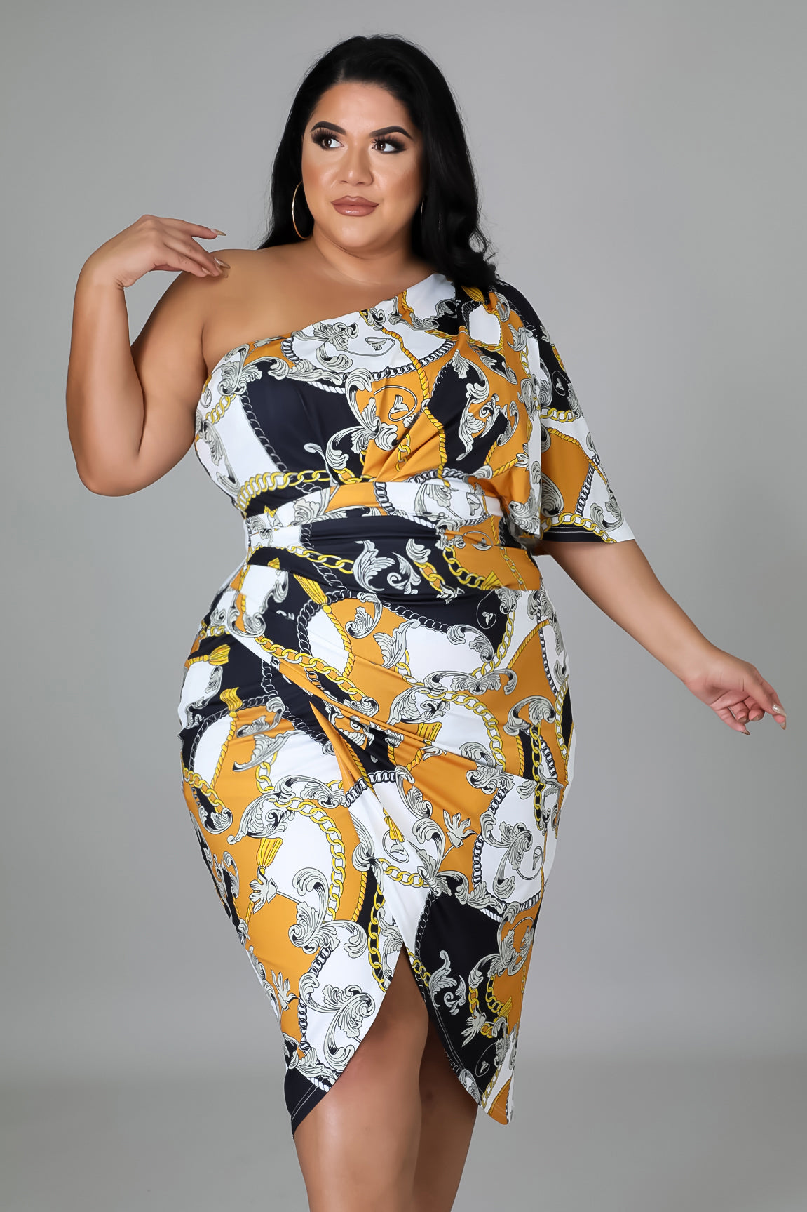 one sleeve off the shoulder dress One Sleeve Off Shoulder Dress 3X