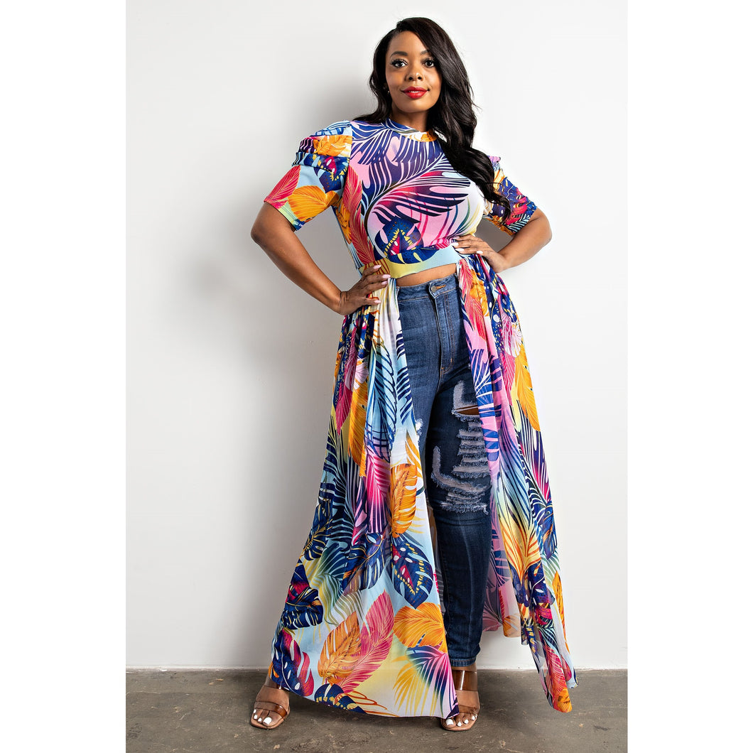 PLUS PLEATED SHORT SLEEVE MAXI TOP